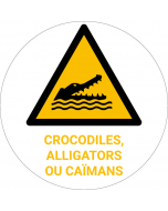 Panneau pictogramme Crocodiles, alligators ou caïmans