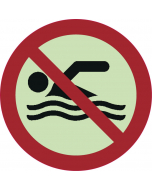 Panneau ne pas nager photoluminescent