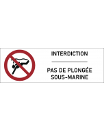 Signalétique interdiction de plongée sous marine