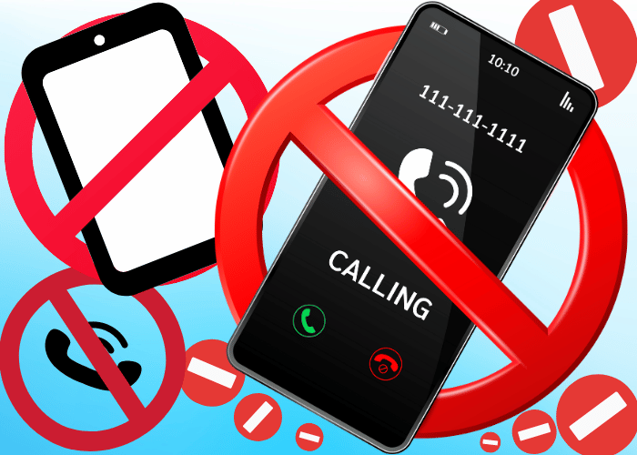Panneaux et autocollants A3/A4/A5 Téléphones portables interdits dans cet  établissement avec loi - pictogramme smartphone