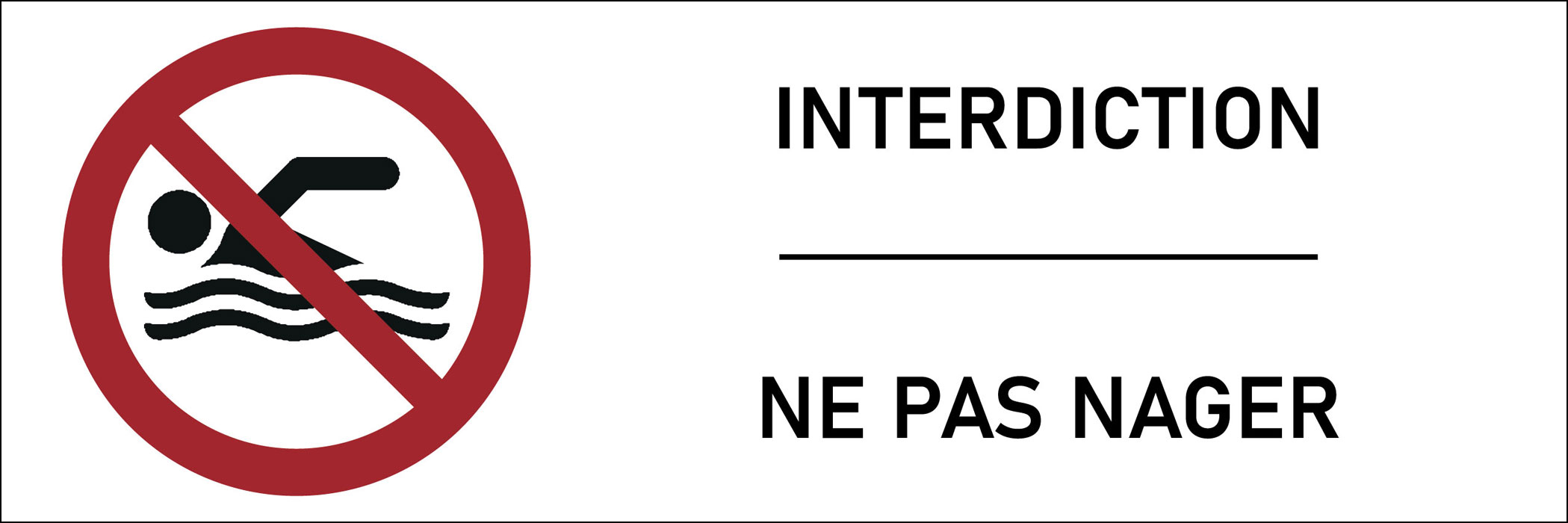 Signalétique interdiction de nager