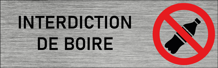 Plaque de porte Interdiction de boire