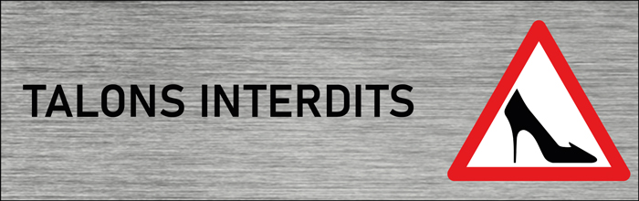 Plaque de porte Talons interdits
