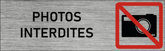 Plaque de porte Photos interdites