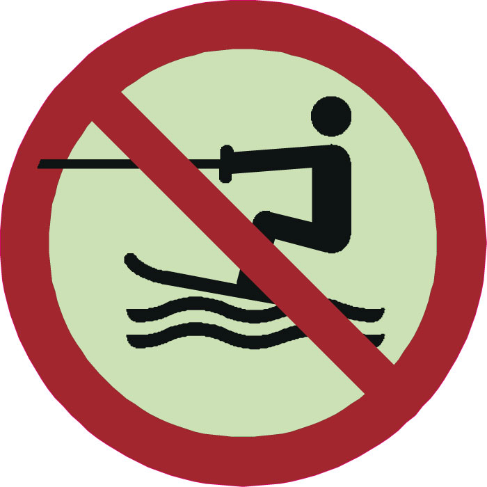 Panneau pas de ski nautique photoluminescent