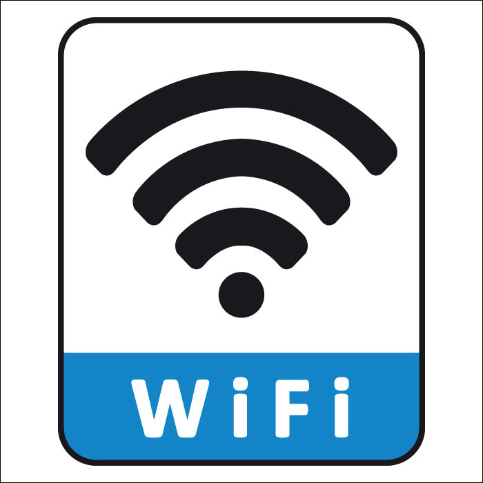 Plaque de porte carrée Zone Wifi