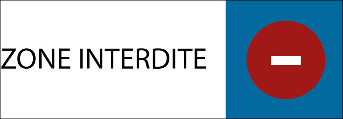 Plaque de porte classique Zone interdite