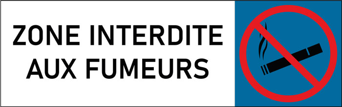 Plaque de porte classique Zone interdite aux fumeurs