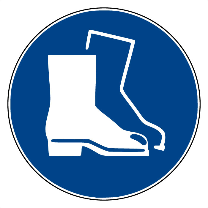 Plaque de porte carrée Chaussures règlementaires obligatoires