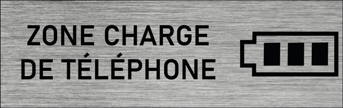 Plaque de porte Zone Charge de téléphone