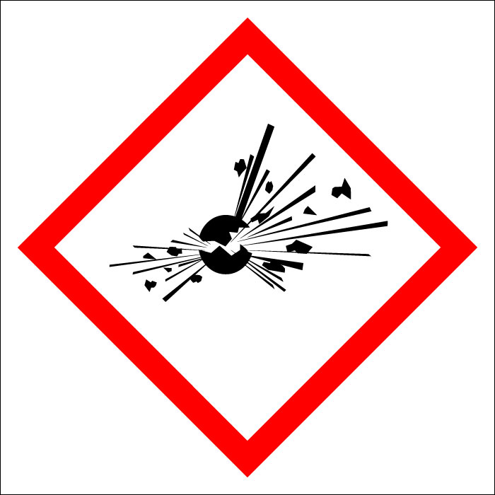 Plaque de porte carrée Zone de substances explosives