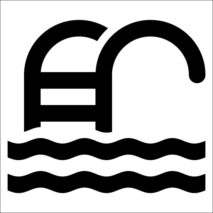 Plaque de porte carrée Accès piscine