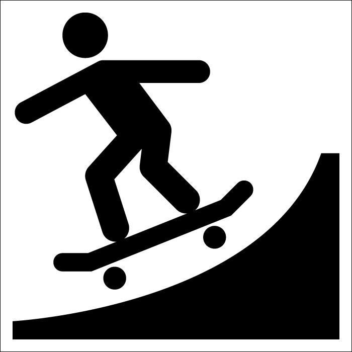 Plaque de porte carrée Skate park