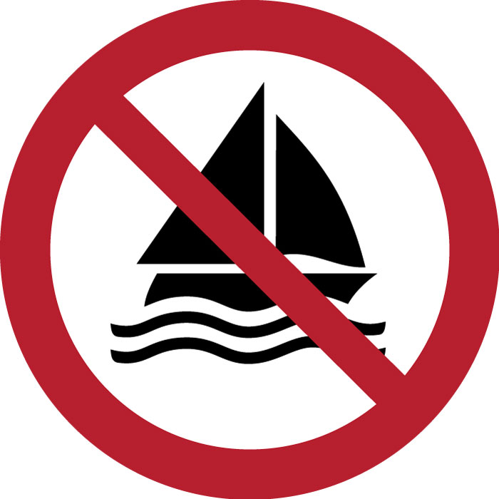 Pictogramme Pratique de la voile interdite