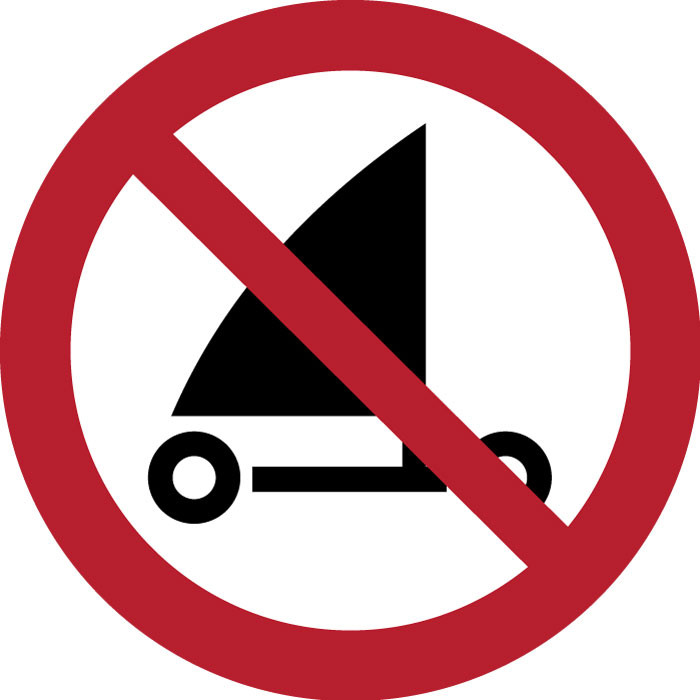 Pictogramme Pratique du char à voile interdite