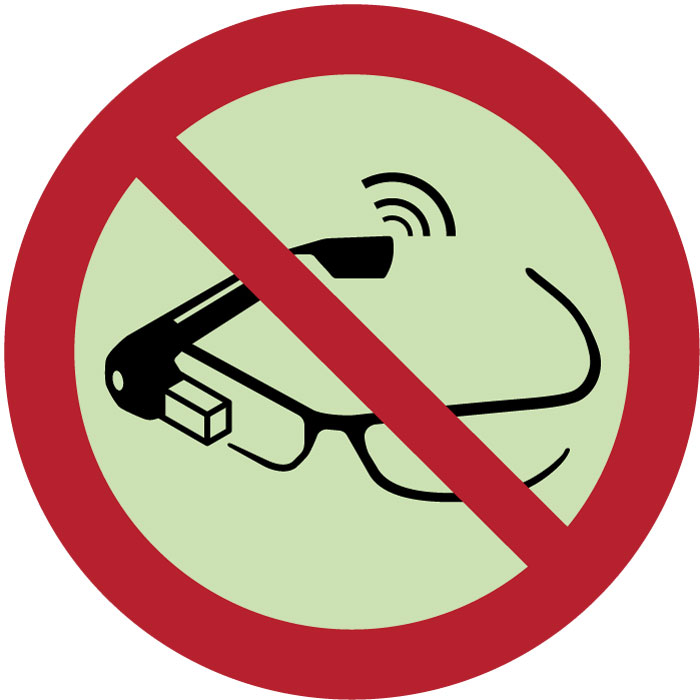  Panneau Utilisation de lunettes intelligentes interdite photoluminescent
