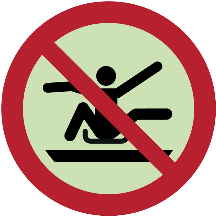  Panneau  Ne pas s’étirer hors de la luge photoluminescent