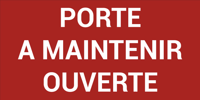 Pictogramme PORTE À MAINTENIR OUVERTE
