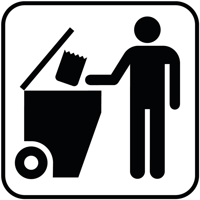 Pictogramme Jeter vos déchets dans la poubelle