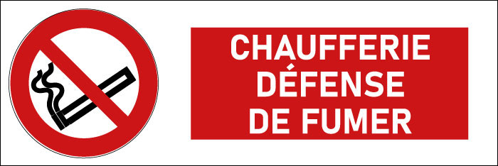 Pictogramme Chaufferie défense de fumer
