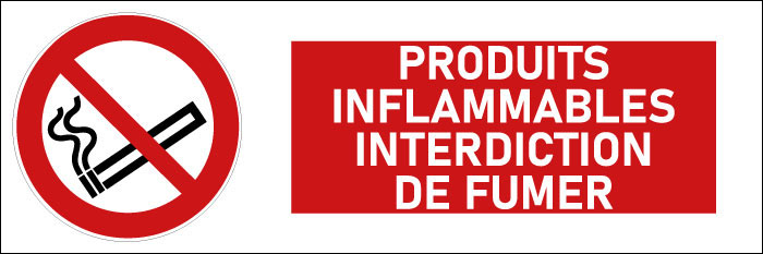 Pictogramme Produits inflammables interdiction de fumer