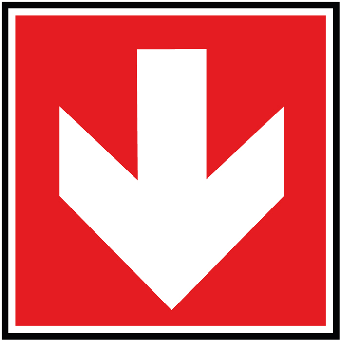 Pictogramme Sortie de sécurité vers le bas