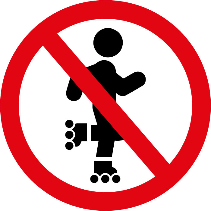 Pictogramme Interdit aux rollers 2
