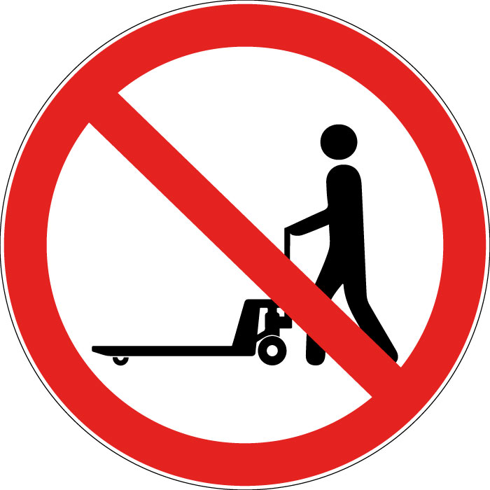 Pictogramme Défense de circuler avec un chariot élévateur STF 3116S