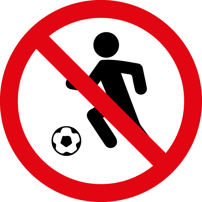 Pictogramme Défense de jouer au ballon