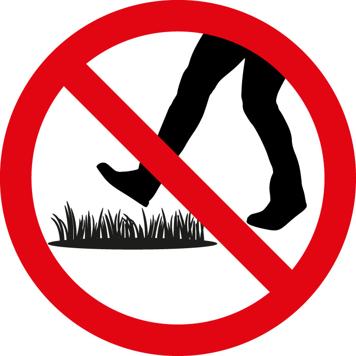 Pictogramme Défense de marcher sur l'herbe