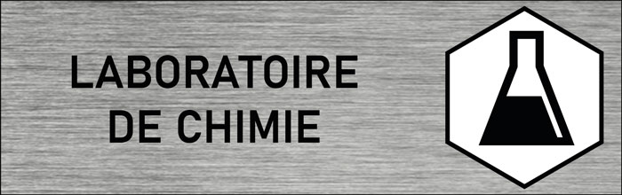 Plaque de porte Laboratoire de chimie