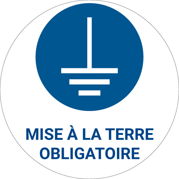 Panneau pictogramme Mise à la terre obligatoire