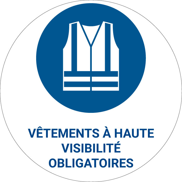 Panneau pictogramme Vêtements à haute visibilité obligatoires