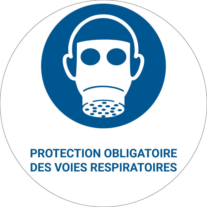 Panneau pictogramme Protection obligatoire des voies respiratoires
