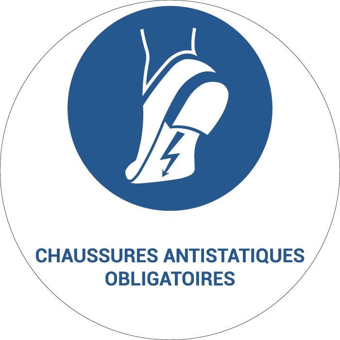 Panneau pictogramme Chaussures antistatiques obligatoires
