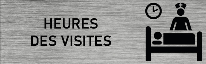 Plaque de porte Heures des visites