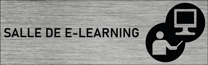 Plaque de porte Salle de e-learning