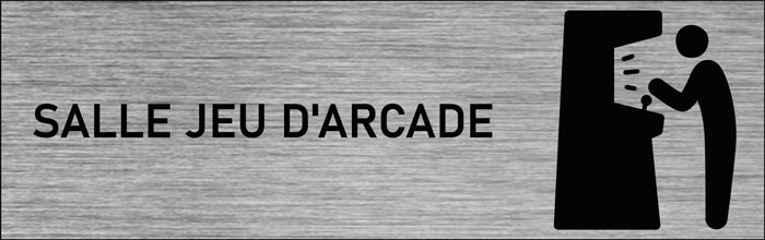 Plaque de porte Salle jeu d'arcade