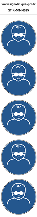 Autocollants Protection opaque obligatoire des yeux pour les enfants en bas âge - M025 norme iso 7010 – par Lot de 5