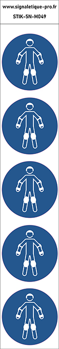 Autocollants Porter un équipement de protection pour sports à roulettes - M049 norme iso 7010 – par Lot de 5