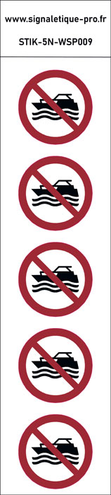 Panneau Pas de bateau à moteur 5N