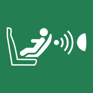 Pictogramme Système de détection de présence et d'orientation de siège enfant ISO 7010 E014