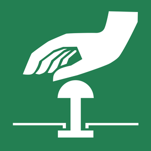 Pictogramme bouton d'arrêt d'urgence ISO 7010 E020