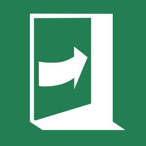 Pictogramme La porte s'ouvre en poussant côté droit ISO 7010 E023