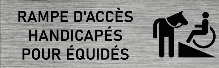 Plaque de porte Rampe d'accès handicapés pour équidés
