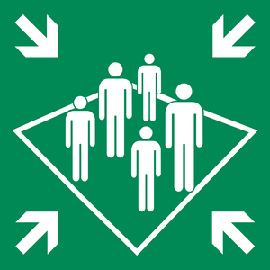 Pictogramme Poste de rassemblement à bord ISO 7010 E032