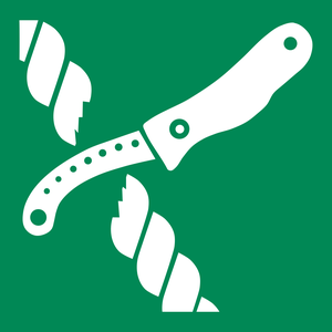 Pictogramme Couteau de radeau de sauvetage ISO 7010 E035
