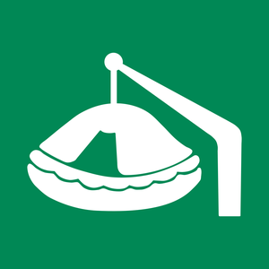 Pictogramme Radeau de sauvetage à bossoir ISO 7010 E039