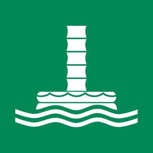 Pictogramme Chute d'évacuation maritime ISO 7010 E055