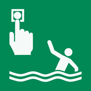 Pictogramme Point d'appel homme à la mer ISO 7010 E069